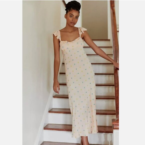 NWT Anthropologie Scallop Babydoll Midi Dress Size XS - Picture 1 of 8